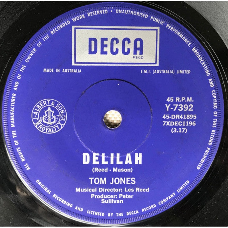 Tom Jones – Delilah (7, Single) (Very Good (VG))