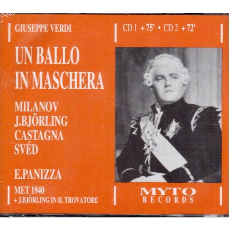 Verdi* – Milanov*, Bjrling*, Castagna*, Svd*, E. Panizza* – Un Ballo In Maschera (Met 1940) (2xCD, Mono, RE, RM) (Very Good Plus (VG+))