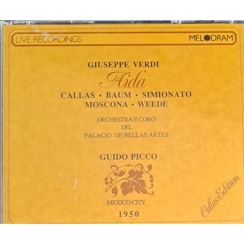 Verdi*, Maria Callas, Mario del Monaco, Dominguez*, Taddei*, Orquesta* Y Coro Del Palacio De Bellas Artes, Mexico City*, Oliviero De Fabritiis – Aida (2xCD, Album, RE) (Mint (M))