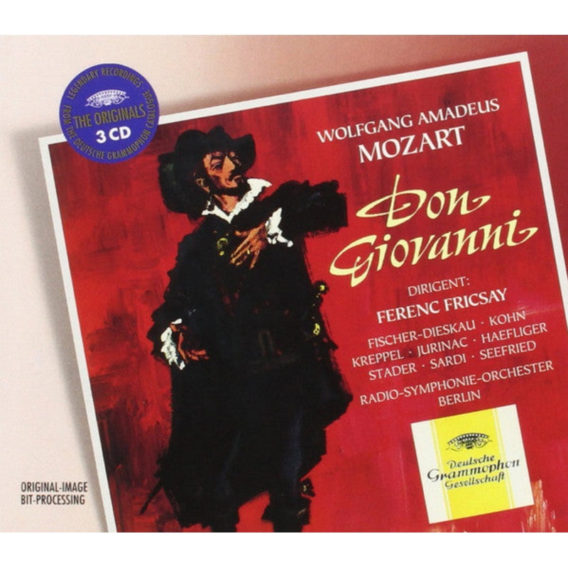 Wolfgang Amadeus Mozart – Fischer-Dieskau*, Kohn*, Kreppel*, Jurinac*, Haefliger*, Stader*, Sardi*, Seefried*, Radio-Symphonie-Orchester Berlin  Ferenc Fricsay – Don Giovanni (3xCD, Album, RE, RM + Box, Sli) (Very Good Plus (VG+))