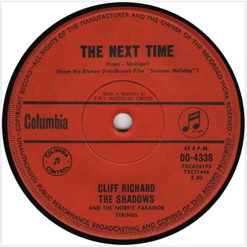 Cliff Richard And The Shadows* – The Next Time (7, Single) (Good Plus (G+))