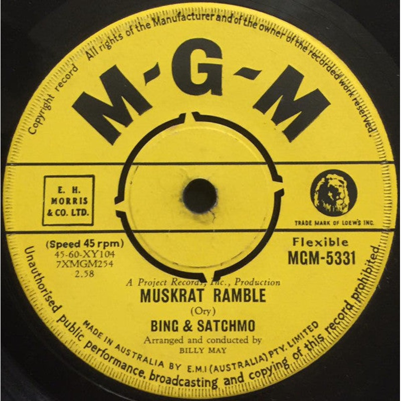 Bing Crosby & Satchmo  – Muskrat Ramble / Dardanella (7, Single) (Good (G))