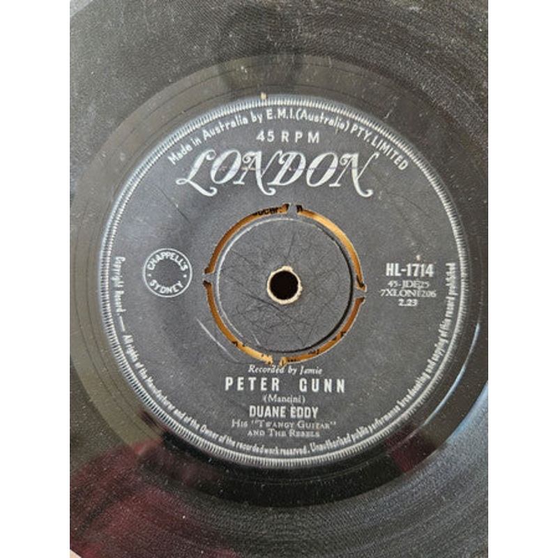 Duane Eddy – Peter Gunn / Along The Navajo Trail (7, Single) (Good Plus (G+))
