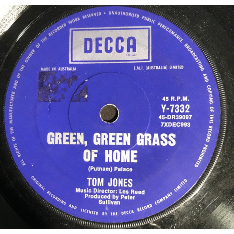 Tom Jones – Green, Green Grass Of Home (7) (Good Plus (G+))