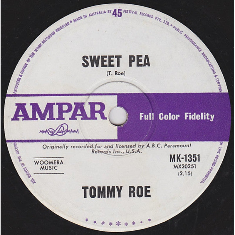 Tommy Roe – Sweet Pea (7, Single) (Good Plus (G+))
