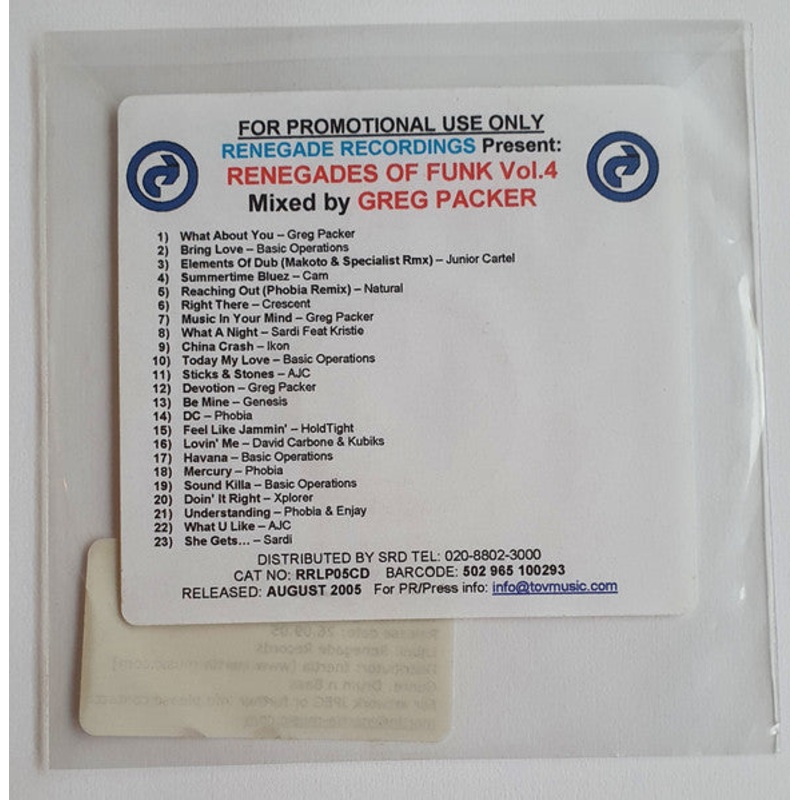 Various – Renegades Of Funk (Volume 4) (CDr, Promo, Sti) (Very Good Plus (VG+))