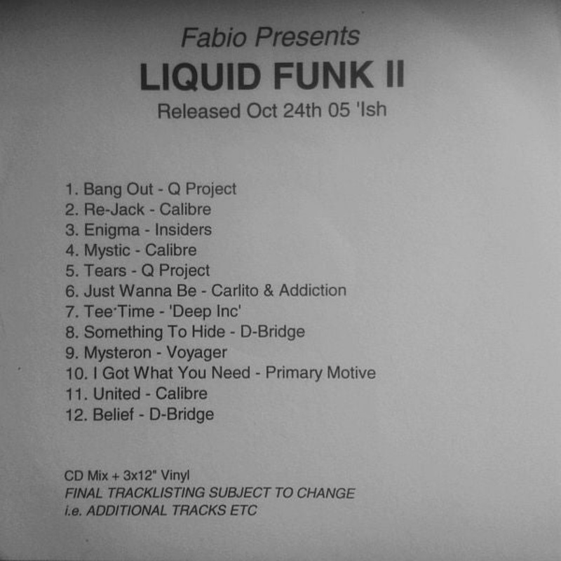 Fabio – Liquid Funk II (CDr, Mixed, Promo) (Very Good Plus (VG+))