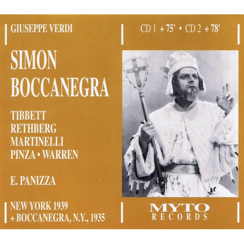 Giuseppe Verdi – Ettore Panizza, Lawrence Tibbett, Elisabeth Rethberg, Giovanni Martinelli, Ezio Pinza – Simon Boccanegra (2xCD, Album, Mono, RE, RM) (Very Good Plus (VG+))