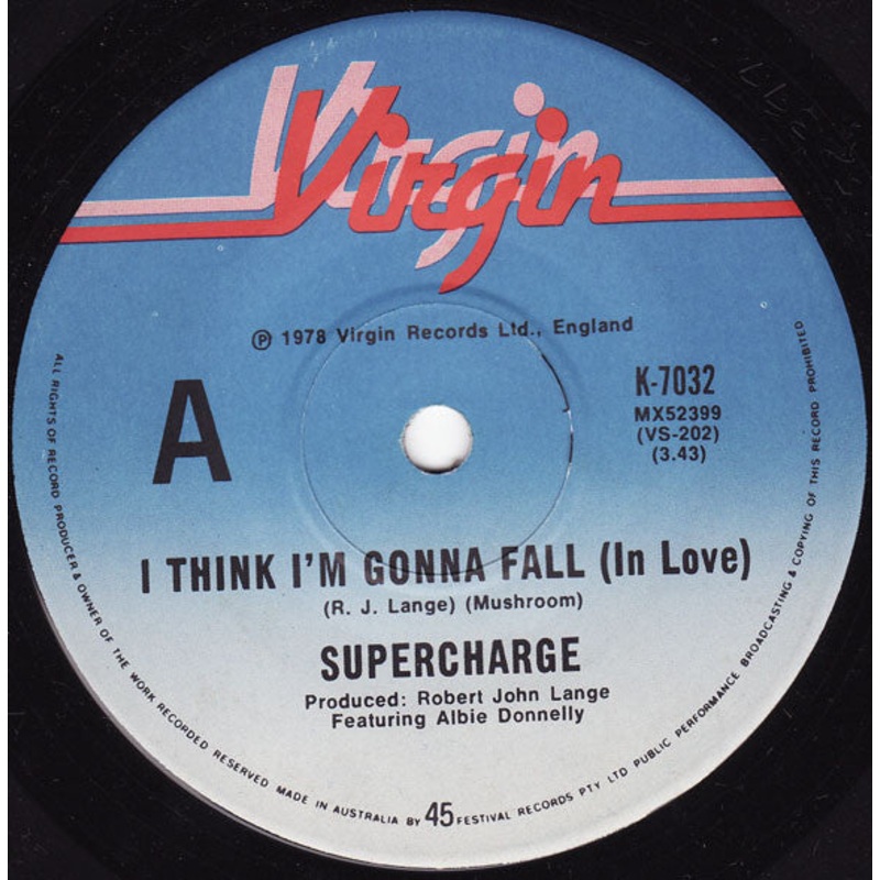 Supercharge  – I Think I’m Gonna Fall In Love (7, Single) (Very Good Plus (VG+))