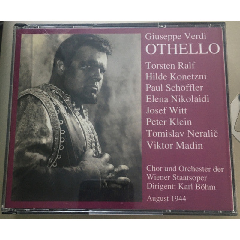 Giuseppe Verdi, Torsten Ralf, Hilde Konetzni, Paul Schffler, Elena Nikolaidi, Josef Witt, Peter Klein , Tomislav Nerali, Victor Madin, Karl Bhm – Othello – August 1944 (2xCD, Album, Mono) (Very Good Plus (VG+))