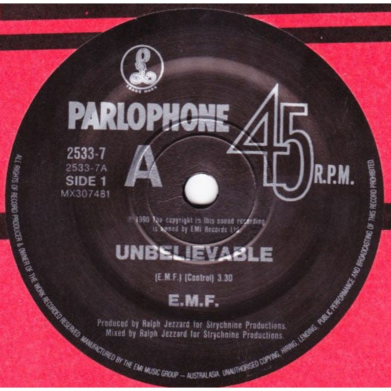 EMF – Unbelievable (7, Single) (Very Good Plus (VG+))