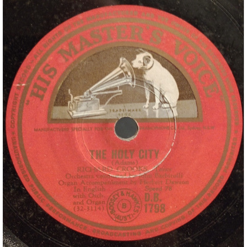 Richard Crooks  – The Holy City / Star Of Bethlehem  (Shellac, 10) (Very Good Plus (VG+))