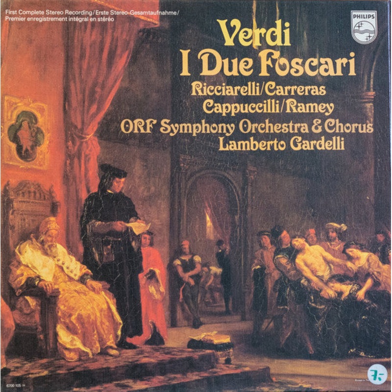 Verdi* – Ricciarelli* / Carreras* / Cappuccilli* / Ramey*, ORF Symphony Orchestra* & ORF Chorus*, Lamberto Gardelli – I Due Foscari (2xLP + Box) (Very Good Plus (VG+))