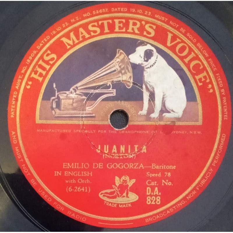 Emilio De Gogorza – Juanita / In Old Madrid (Shellac, 10) (Very Good Plus (VG+))