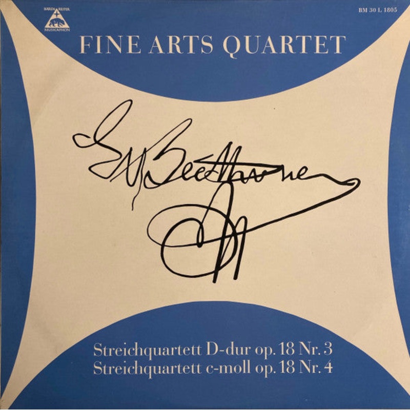 The Fine Arts Quartet, Ludwig van Beethoven – Streichquartett D-dur Op. 18 Nr. 3 / Streichquartett C-moll Op. 18 Nr. 4 (LP, Album) (Very Good Plus (VG+))