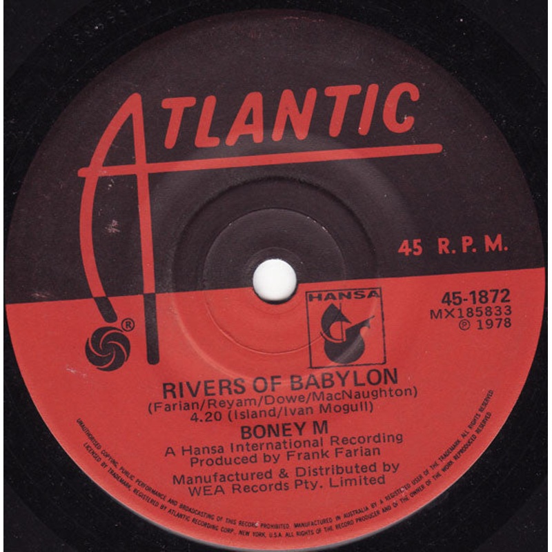Boney M* – Rivers Of Babylon (7, Single) (Very Good (VG))