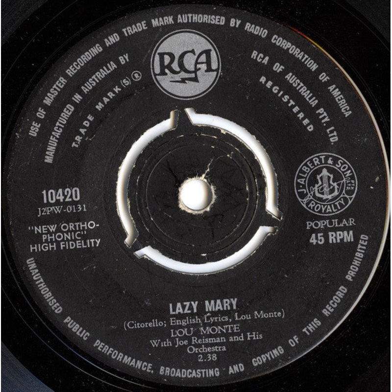 Lou Monte – Lazy Mary (7, Single) (Good (G))