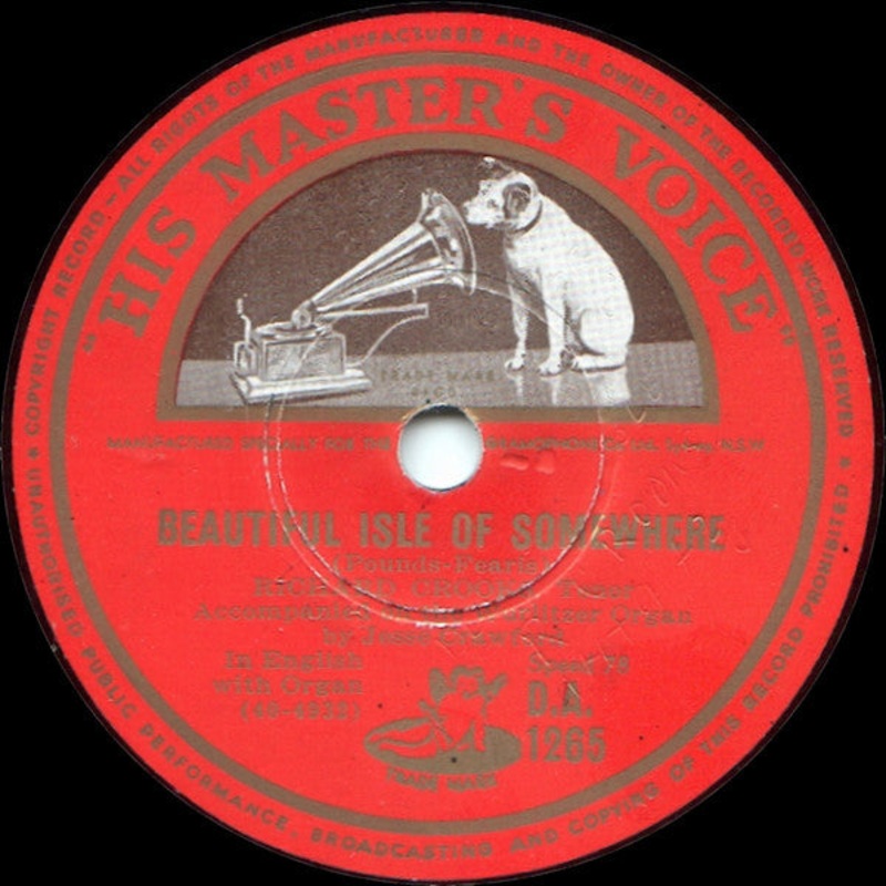 Richard Crooks  – Beautiful Isle Of Somewhere / All Through The Night (Shellac, 10) (Very Good (VG))