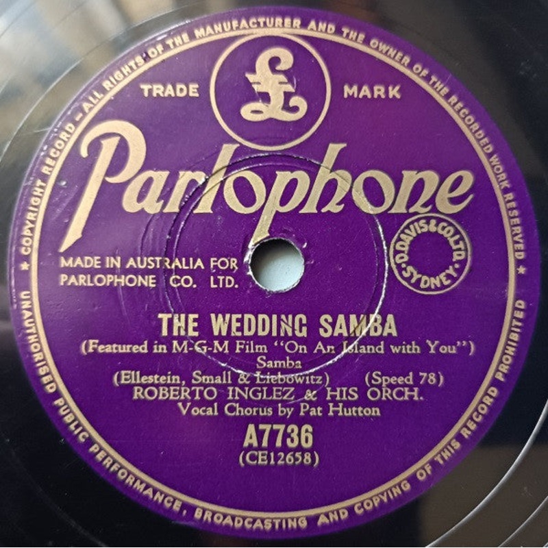 Roberto Inglez And His Orchestra – The Wedding Samba / The Harry Lime Theme (Shellac, 10) (Very Good Plus (VG+))