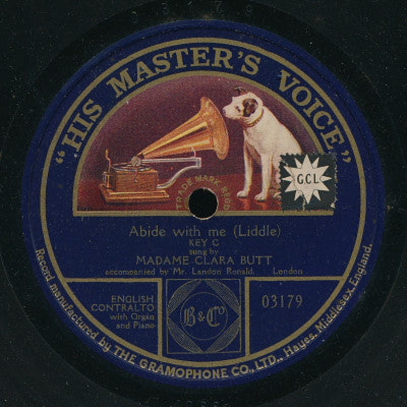 Clara Butt – Abide With Me (Shellac, 12, 80 RPM, S/Sided, RP) (Very Good (VG))