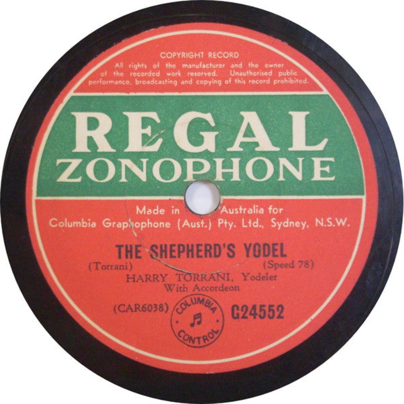 Harry Torrani – The Shepherd’s Yodel / Mountain Echo Yodel (Shellac, 10) (Good Plus (G+))