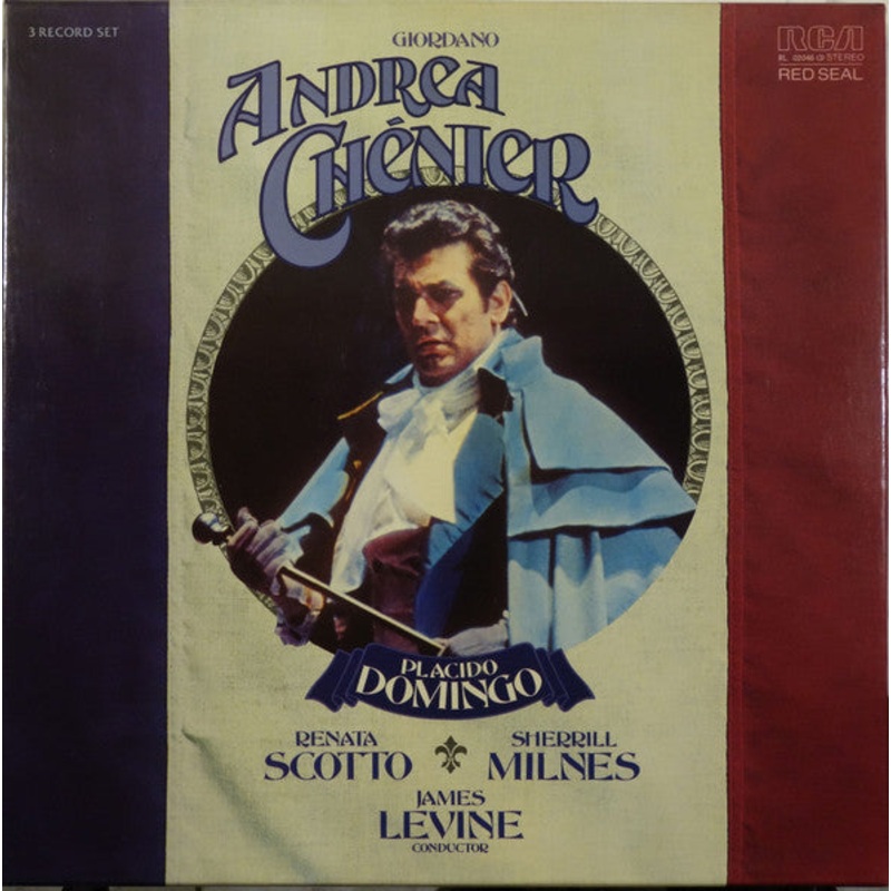 Giordano*  Placido Domingo, Renata Scotto, Sherrill Milnes, James Levine  – Andrea Chnier (3xLP, Album + Box) (Very Good Plus (VG+))