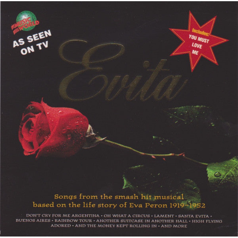 Various – Evita (Songs From The Smash Hit Musical Based On The Life Story Of Eva Peron 1919-1952) (CD, Comp) (Good Plus (G+))