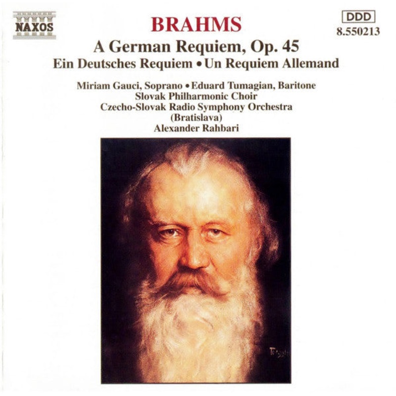Johannes Brahms – Miriam Gauci  Eduard Tumageanian  Slovak Radio Symphony Orchestra  Alexander Rahbari – A German Requiem, Op. 45 (CD, Album, RE, RP) (Very Good Plus (VG+))