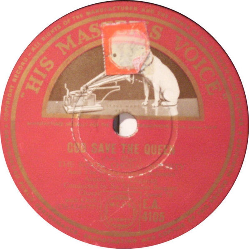 The Royal Choral Society, The Philharmonia Orchestra* Conducted By Sir Malcolm Sargent – God Save The Queen (Shellac, 10) (Very Good Plus (VG+))
