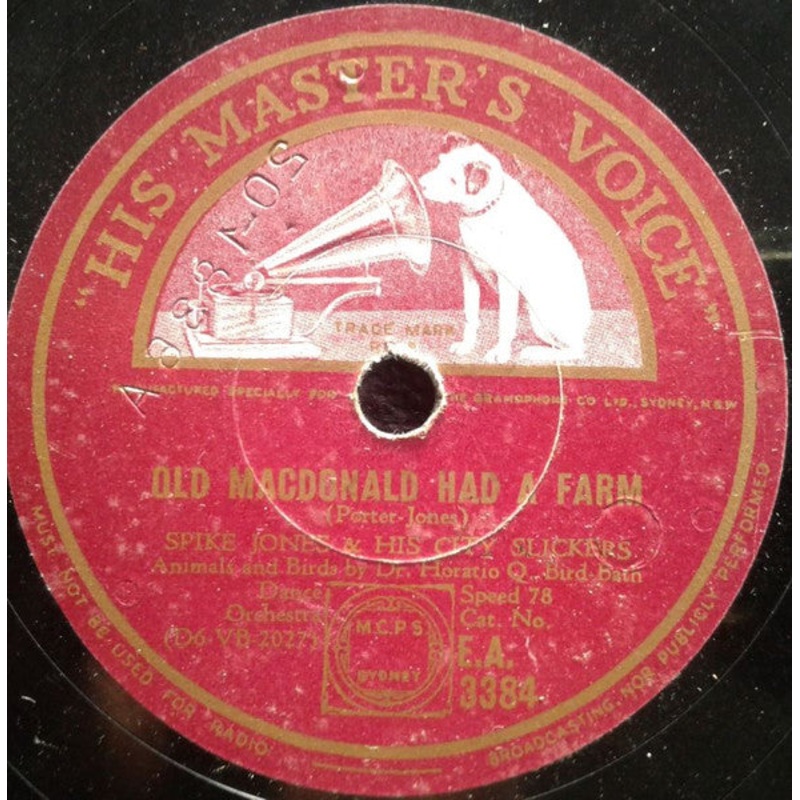 Spike Jones And His City Slickers – Old Macdonald Had A Farm / Mother Goose Medley (Shellac, 10) (Very Good (VG))