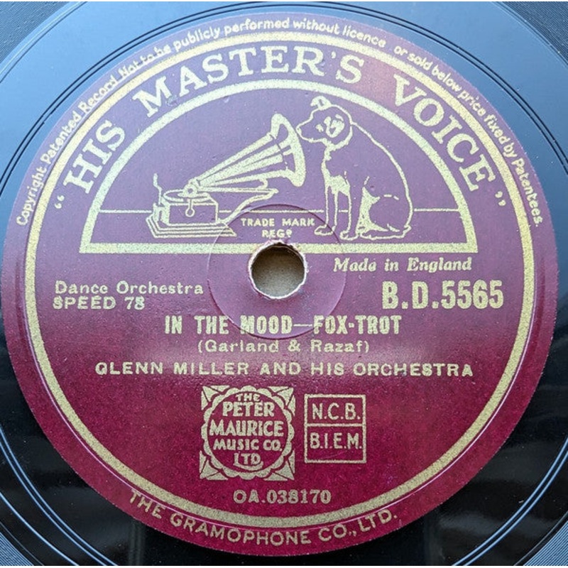 Glenn Miller And His Orchestra – In The Mood / Out Of Space (Shellac, 10, S T) (Very Good (VG))