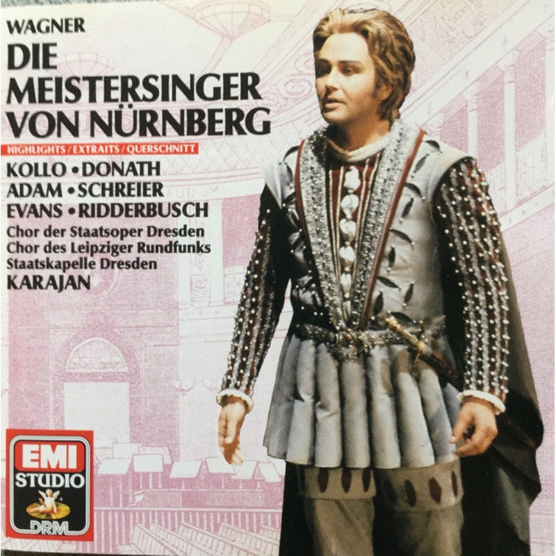 Richard Wagner, Ren Kollo, Helen Donath, Theo Adam, Peter Schreier, Geraint Evans, Karl Ridderbusch, Chor der Staatsoper Dresden, Rundfunkchor Leipzig, Staatskapelle Dresden, Herbert von Karajan – Die Meistersinger Von Nrnberg (CD) (Good Plus (G+))