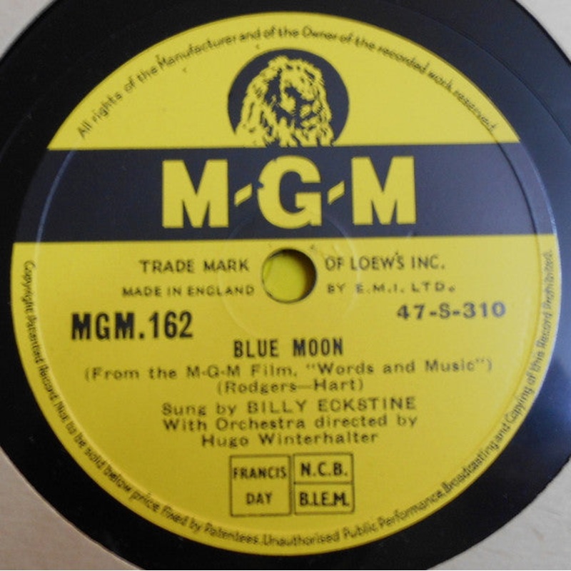 Billy Eckstine – Blue Moon / Temptation (Shellac, 10) (Very Good Plus (VG+))