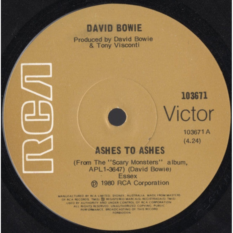 David Bowie – Ashes To Ashes (7, Single) (Good Plus (G+))