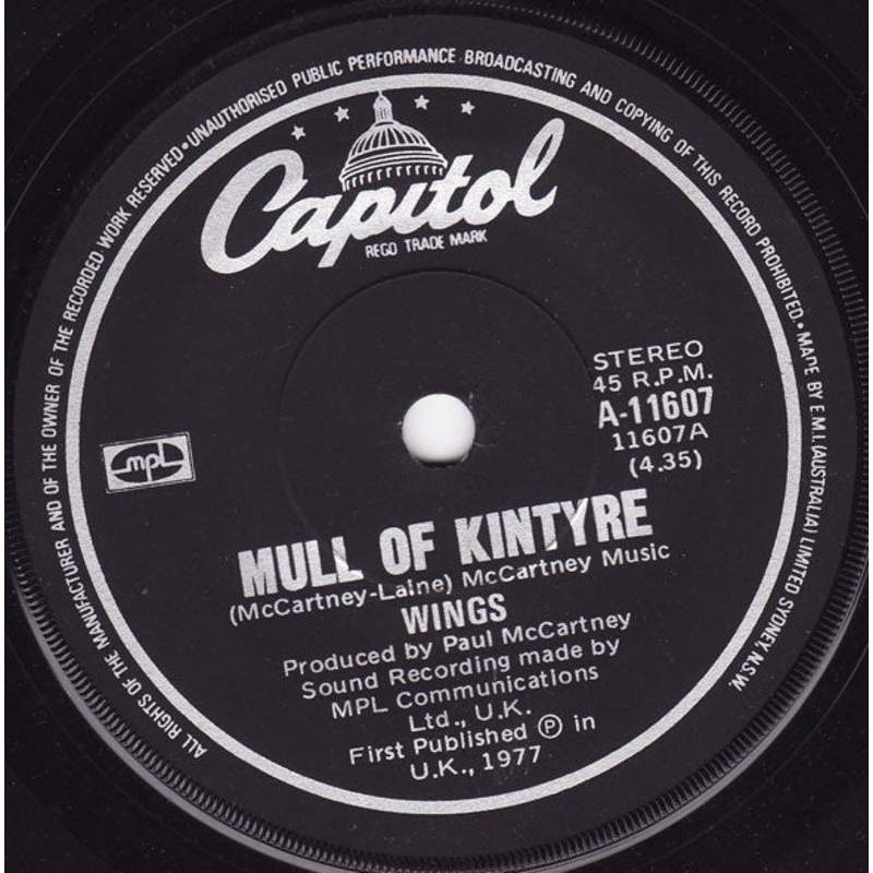 Wings  – Mull Of Kintyre (7, Single, Gen) (Good Plus (G+))