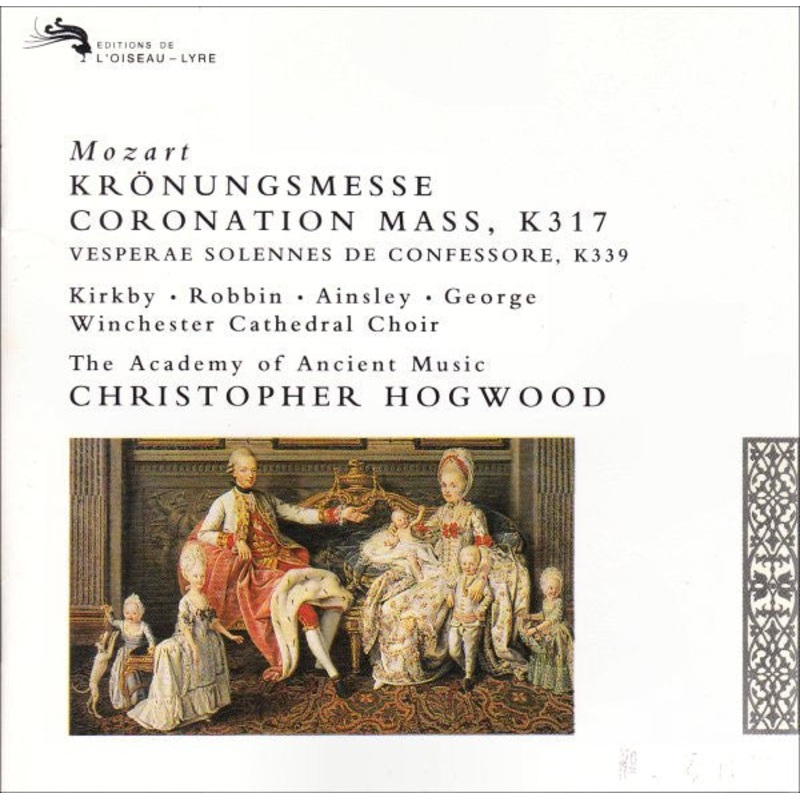 Mozart* – The Academy Of Ancient Music  Christopher Hogwood  Kirkby*  Robbin*  Ainsley*  George*  Winchester Cathedral Choir – Krnungsmesse = Coronation Mass, K 317  Vesperae Solennes De Confessore, K 339 (CD, Album) (Very Good Plus