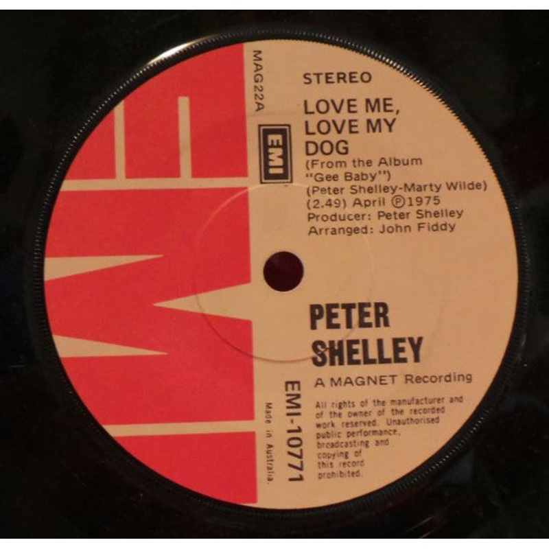 Peter Shelley – Love Me Love My Dog (7, Single) (Very Good Plus (VG+))