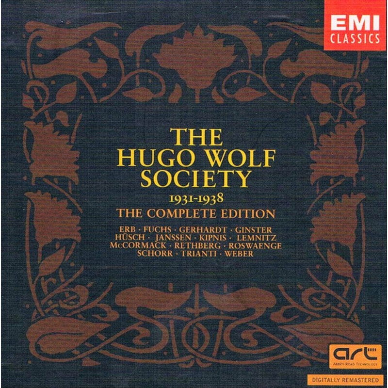 Elena Gerhardt, Karl Erb, Marta Fuchs, Ria Ginster, Gerhard Hsch, Herbert Janssen , Elisabeth Rethberg, Helge Roswaenge, Friedrich Schorr, Alexandra Trianti, Ludwig Weber – The Hugo Wolf Society 1931-1938 (Box + 5xCD, Comp, Mono, RE, RM) (Very Good Plus