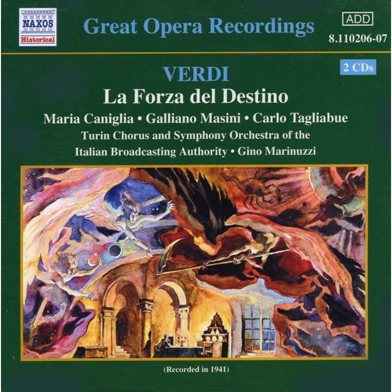 Giuseppe Verdi, Maria Caniglia, Galliano Masini, Carlo Tagliabue, Tancredi Pasero, Ebe Stignani, Saturno Meletti, Gino Marinuzzi, Orchestra Sinfonica Di Roma Della RAI – La forza del destino (2xCD, RE, RM) (Mint (M))