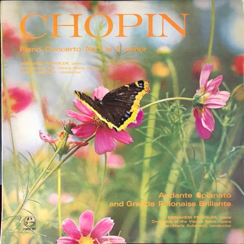 Chopin*, Menahem Pressler, Orchestra Of The Vienna State Opera*, David Josefowitz & Jean-Marie Auberson – Piano Concerto No 1 in E Minor, Op 11  (LP, Album, Club, Syn) (Very Good Plus (VG+))