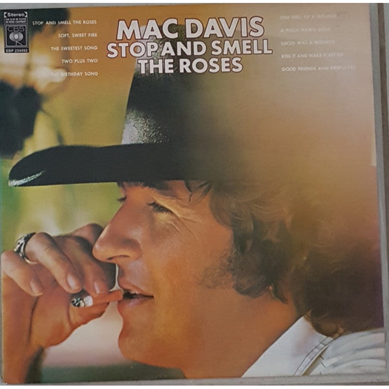 Mac Davis – Stop And Smell The Roses (LP, Album) (Very Good Plus (VG+))