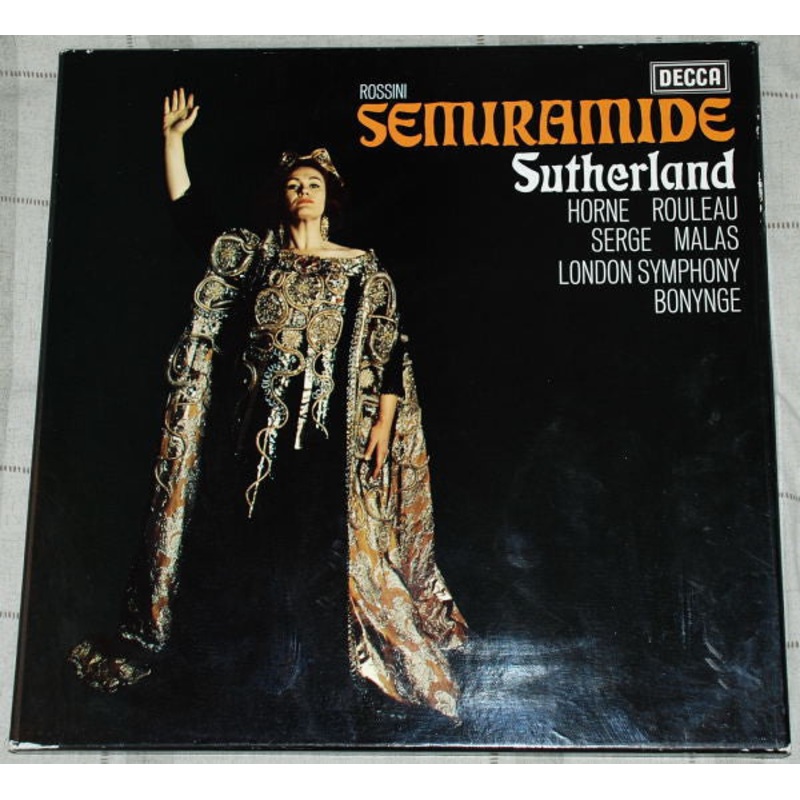 Gioacchino Rossini, Joan Sutherland, Marilyn Horne, Joseph Rouleau, John Serge, Spiro Malas, London Symphony Orchestra, Richard Bonynge – Semiramide (3xLP + Box, RE) (Very Good Plus (VG+))