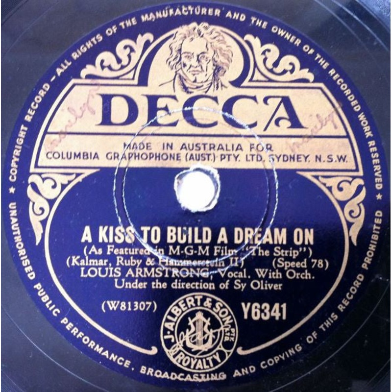 Louis Armstrong / Bing Crosby And Louis Armstrong – A Kiss To Build A Dream On / Gone Fishin’  (Shellac, 10) (Very Good Plus (VG+))