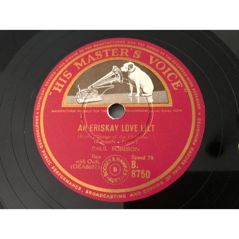 Paul Robeson – An Eriskay Love Lilt / Song Of The Volga Boatmen (Shellac, 10) (Very Good (VG))