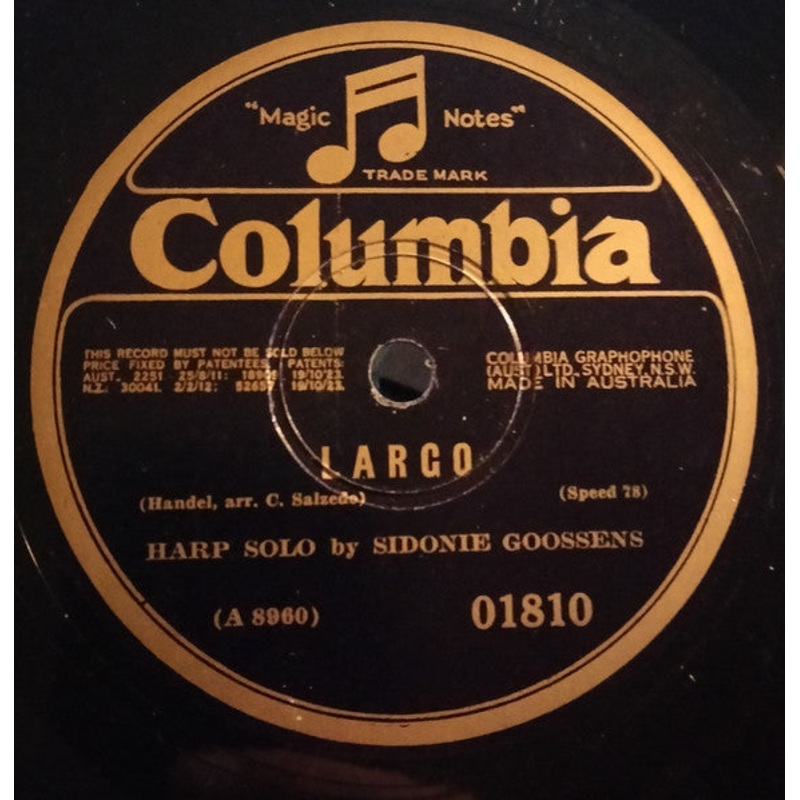 Sidonie Goossens – Largo / Song Of The Volga Boatmen (Shellac, 10) (Very Good Plus (VG+))