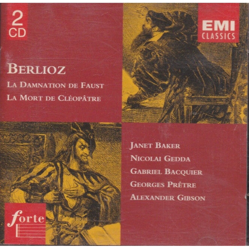 Hector Berlioz – Janet Baker, Nicolai Gedda, Gabriel Bacquier, Georges Prtre, Alexander Gibson – La Damnation De Faust / La Mort De Cloptre (2xCD, Comp, RE, RM) (Very Good Plus (VG+))