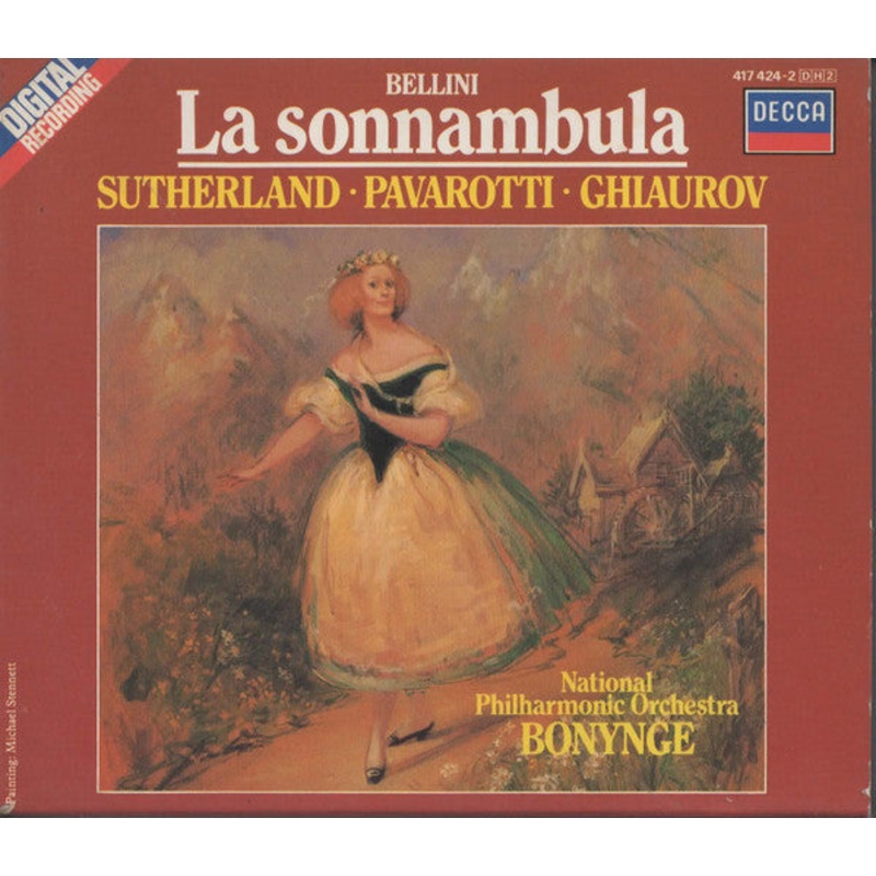 Vincenzo Bellini – Joan Sutherland, Luciano Pavarotti, Nicolai Ghiaurov – National Philharmonic Orchestra, Richard Bonynge – La Sonnambula (2xCD, Album + Box) (Mint (M))