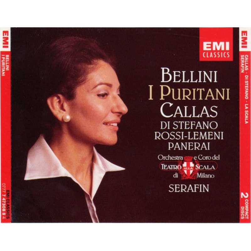 Vincenzo Bellini / Maria Callas, Giuseppe Di Stefano, Nicola Rossi-Lemeni, Rolando Panerai, Orchestra Del Teatro Alla Scala E Coro Del Teatro Alla Scala, Tullio Serafin – I Puritani (2xCD, Album, Mono, RE, RM + Box, Sli) (Very Good Plus (VG+))