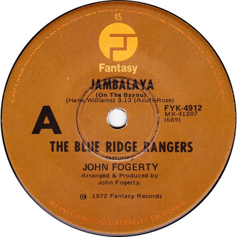 Blue Ridge Rangers Featuring John Fogerty – Jambalaya (On The Bayou) (7, Single) (Very Good Plus (VG+))