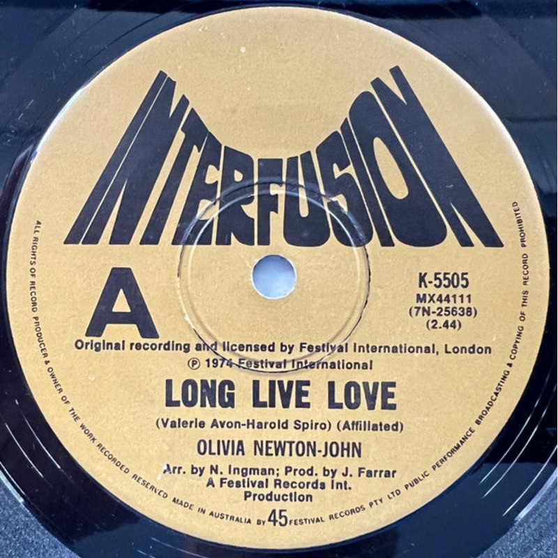 Olivia Newton-John – Long Live Love (7, Single) (Very Good (VG))